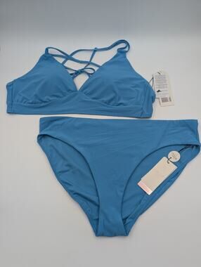 CALIA Women's Double Strap Triangle Bikini Low Support Swim Top & Bottom Sz XXL